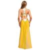 Womens Ancient Egyptian Queen Cosplay Outfit Crop Top Collar Sleeves Side Slit Chiffon Skirt 4 Piece Set