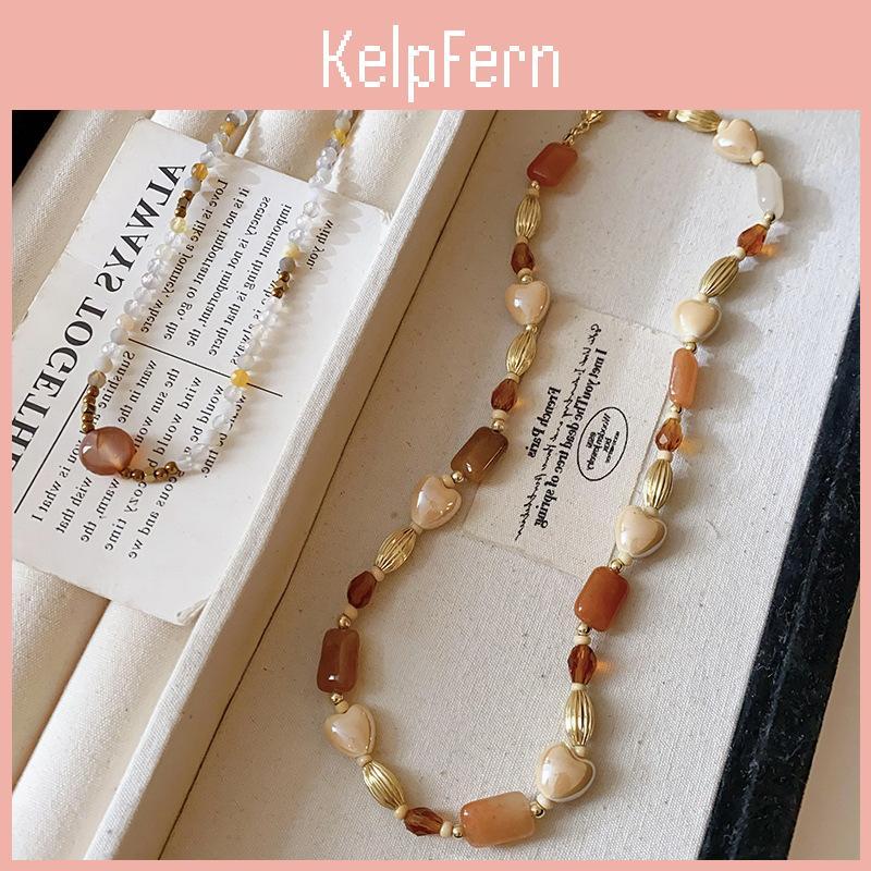 Ethnic Style Titanium Steel Agate Pendant Necklace For Women With Geometric Design