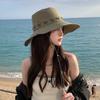 RICYGVM Women Cowboy Hat Outdoor Camping Mountaineering Cap Large Brim Sun Protection Fisherman Hats Solid Color Sunshade Visors