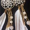 New Bohemia Ethnic Feather Beads Long Design Dream Catcher Earrings For Women