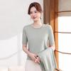 Completo due pezzi con giacca primaverile e maglia per donne 40-50 anni