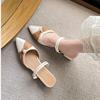 Moda Lato Moda Nowy Jednolity Kolor Szpiczasty Nosek 2-sposoby Noszenia Damskie Sandały na Wysokim Obcasie Moda Seksowne Codzienne Bankietowe Modne Kapcie