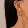 Gold Plated Hoop Earrings for Women Titanium Steel Classic Round Design Hypoallergenic Perfect for Daily Wear Gifts 2.5/3cm
