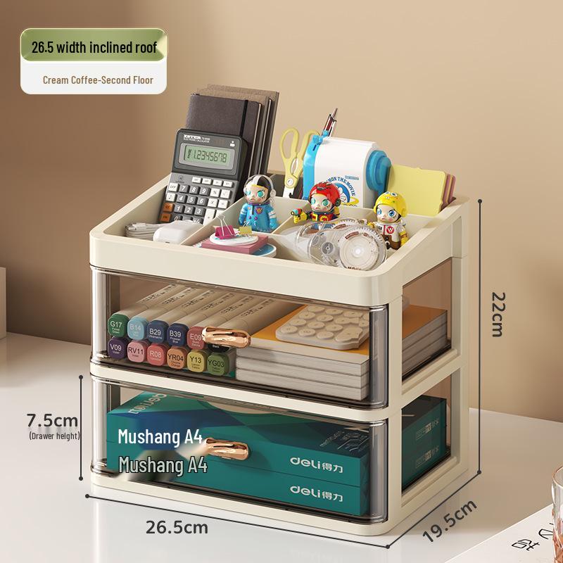 Transparent Multi-Layer Drawer Organizer for Office Desk Supplies