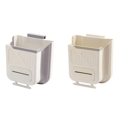 7L Compact Travel Trash Can Space-Saving Wall-Mounted Garbage Can Plastic for Countertop Under Sink Bathroom Cabinet and RV