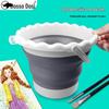 Large Capacity Foldable Silicone Water Bucket for Brush Washing - Durable and Portable