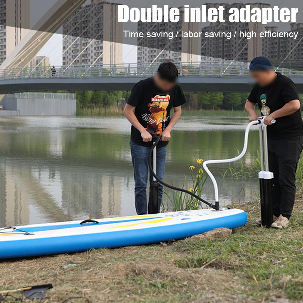 Double Inlet Valve Adapter SUP Paddle Board Inflatable Pump Adapter Kayak Rowing Boat Air Compressor Converter Air Valve Adaptor