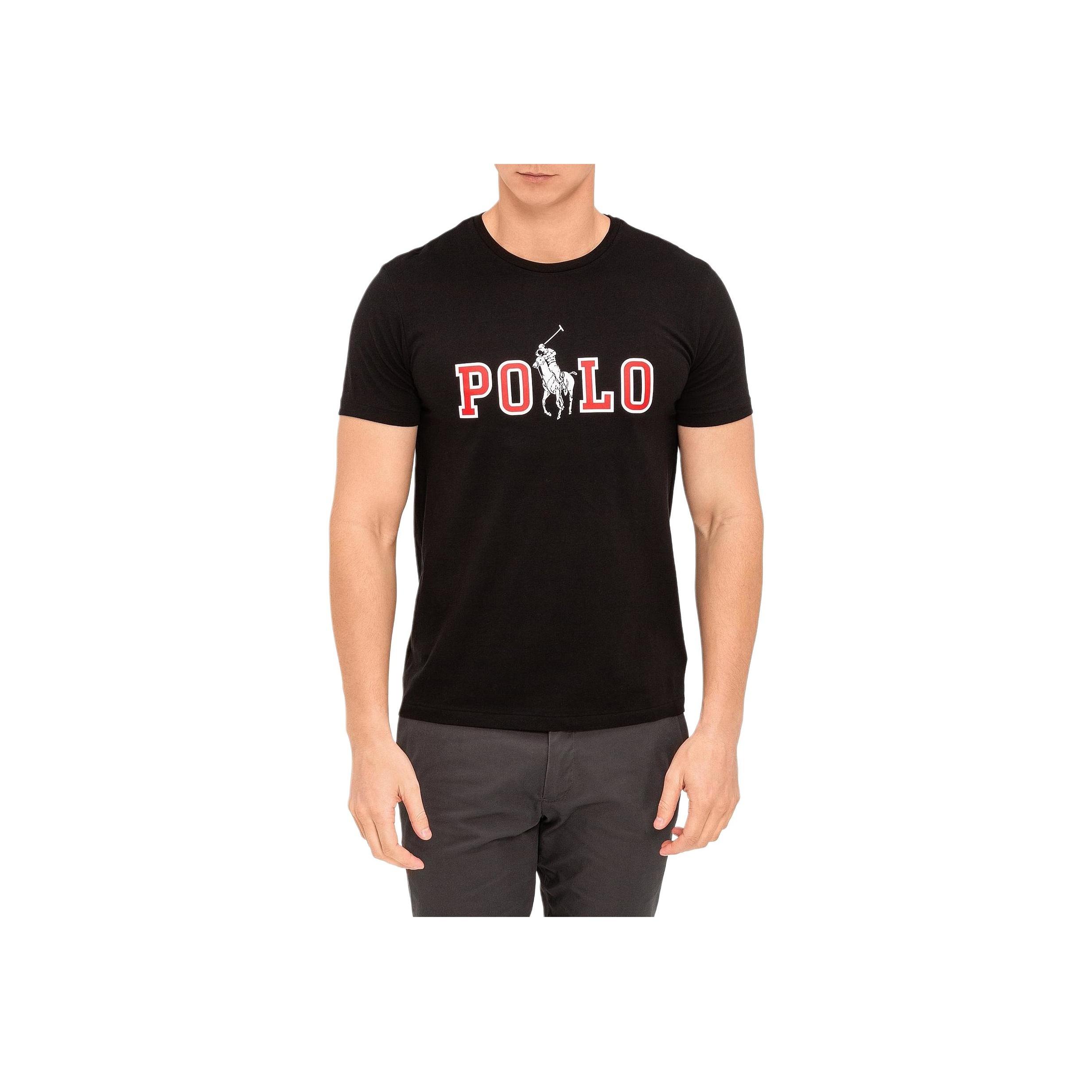 

Polo Ralph Lauren SS25 Футболка с коротким рукавом и графическим логотипом, с круглым вырезом, мужская, черная, 710753371-001 S