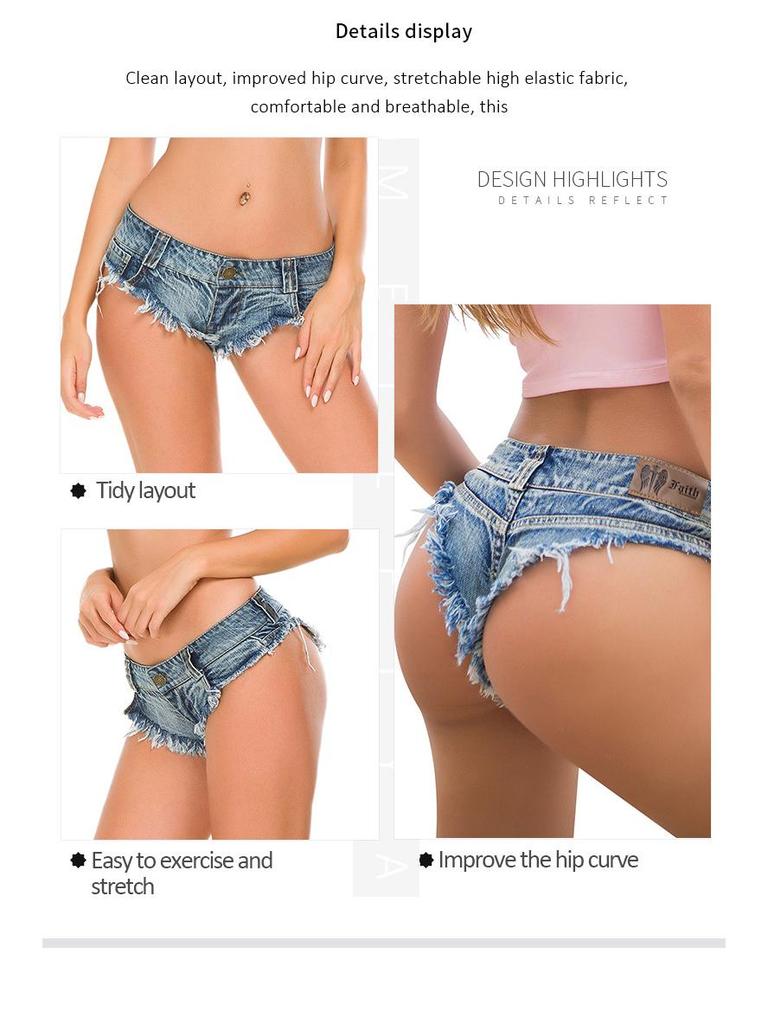 2024 New Women's Sexy Summer Denim Shorts - European & American Style with Sequins & Rips