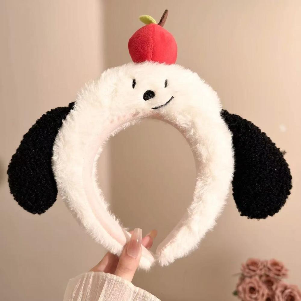 Puppy Ear Cartoon Headband Dog Face Wash Headband Sweet Fluffy Plush Headband  Daily