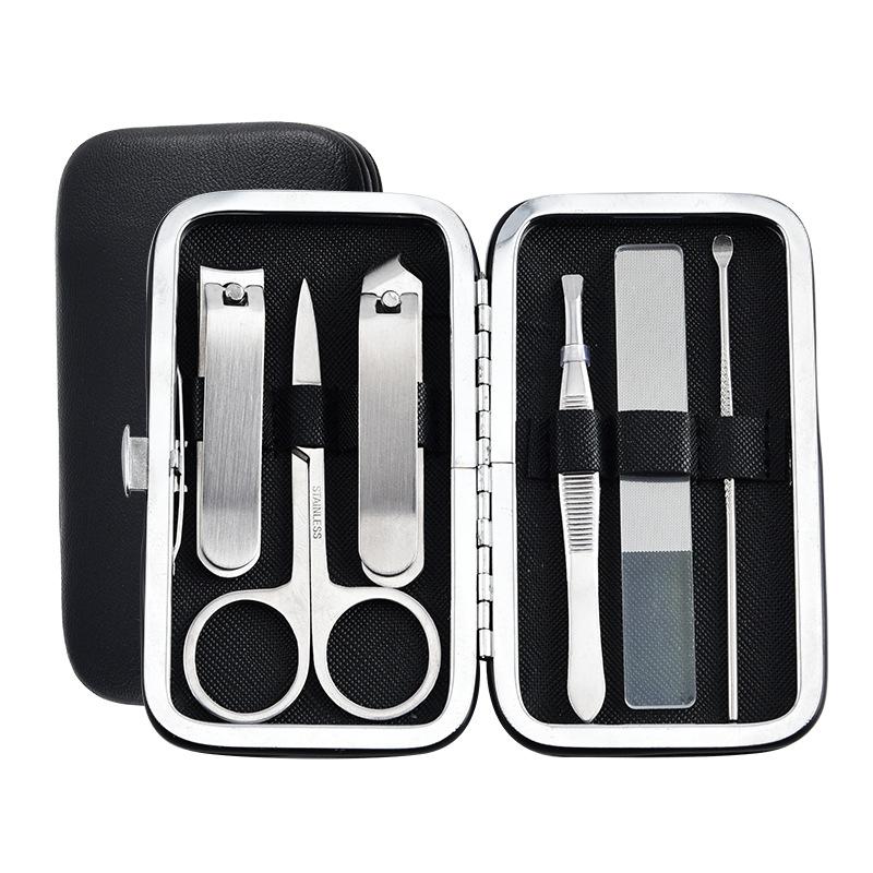 Focstar Premium 6pcs Stainless Steel Manicure & Pedicure Nail Clippers Set Travel Case Beauty Tool Kit (M107)