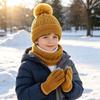 Thicken Winter Hat Scarf Gloves Knitted Thickened Knitted Hat Knitted Hat Set  Autumn And Winter