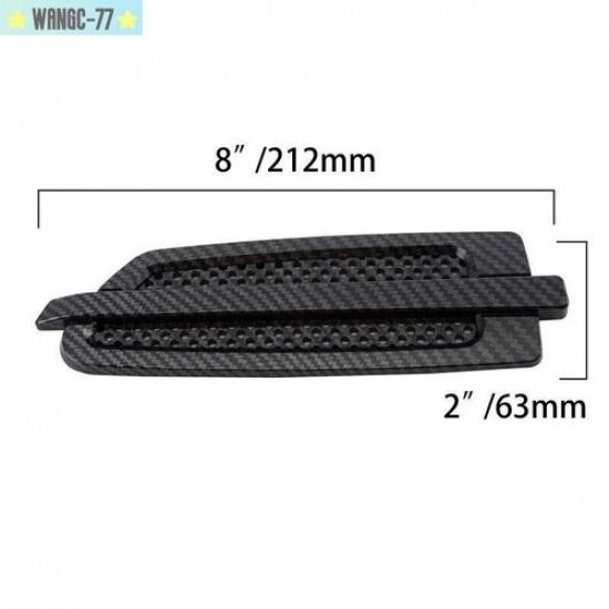 Universal Pair Car Side Decor Vent Air Flow Fender Intake Carbon Fiber Stickers