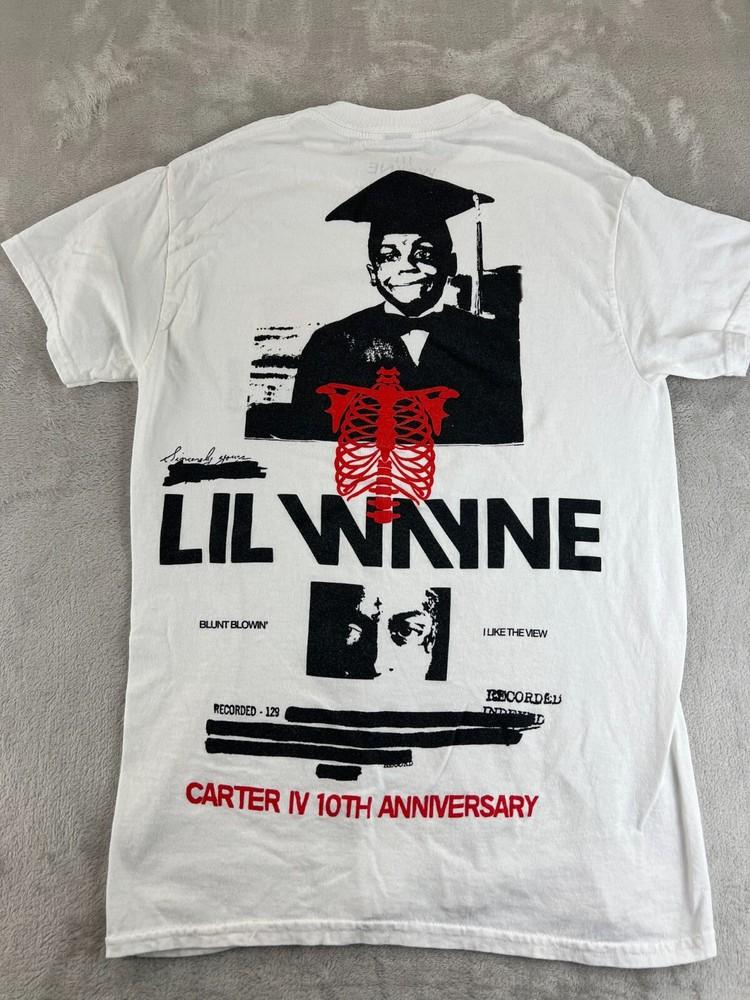 Lil Wayne Carter IV Shirt 10th Anniversary Size Small Young Money Records White Unisex T-Shirt