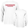Davidson College Gray Long-sleeved T-shirt with Red Print Commemorating Campus Style