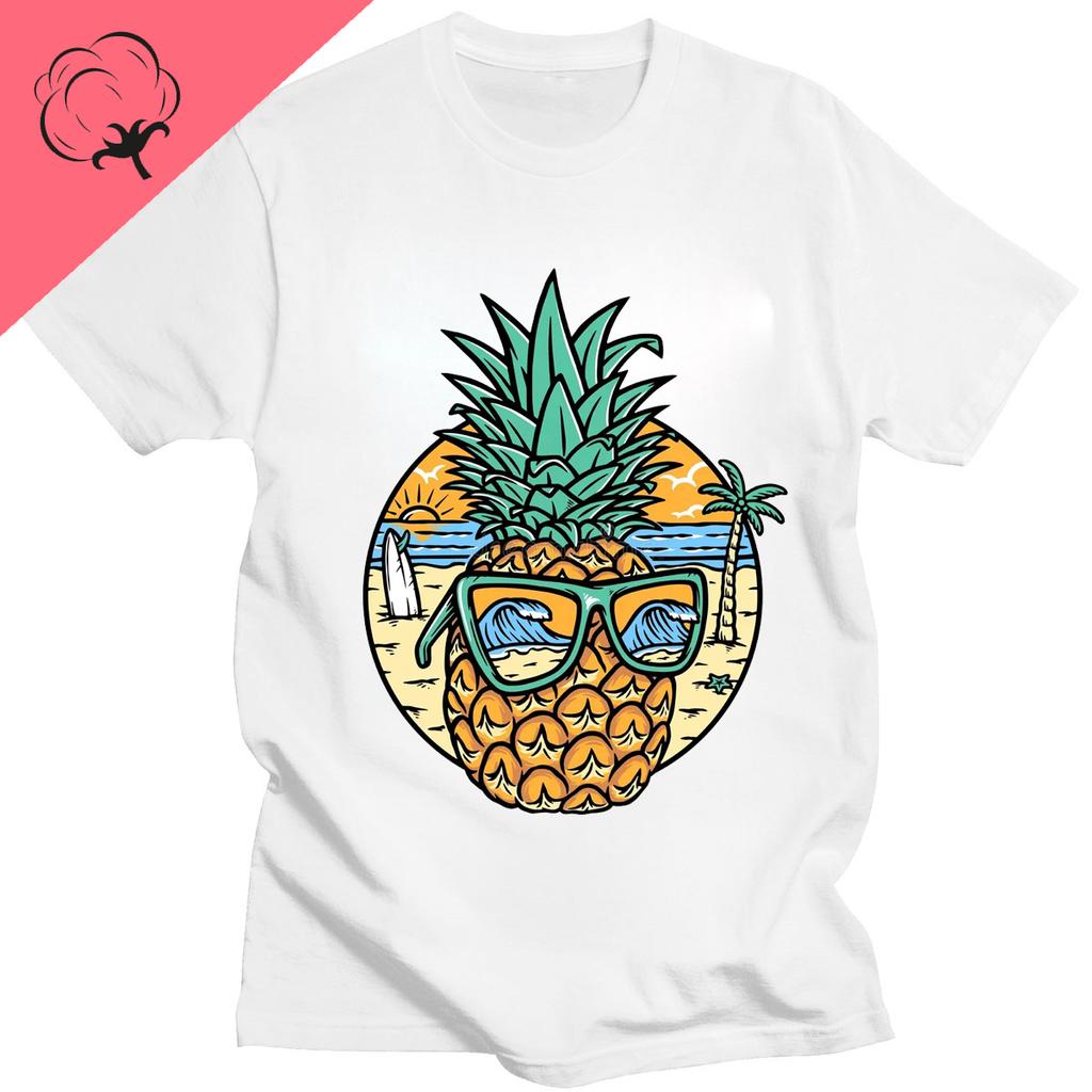 Novelty Short Sleeve Crew Neck T-shirt Boys Girls Pineapple Pizza T-shirt Hawaiian Pizza Is A Delicious Cotton T-shirt