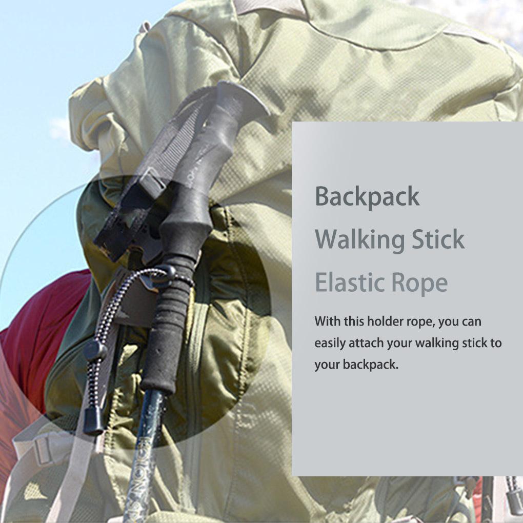 2 Pieces Backpack Elastic Rope Rod Holder Outdoor Equipment