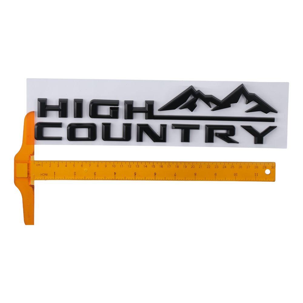 ABS High Country Logo Car Emblem 12.01*2.95in Black Car Bumper Sticker Badge Letter Style Self-adhesive sticker logo