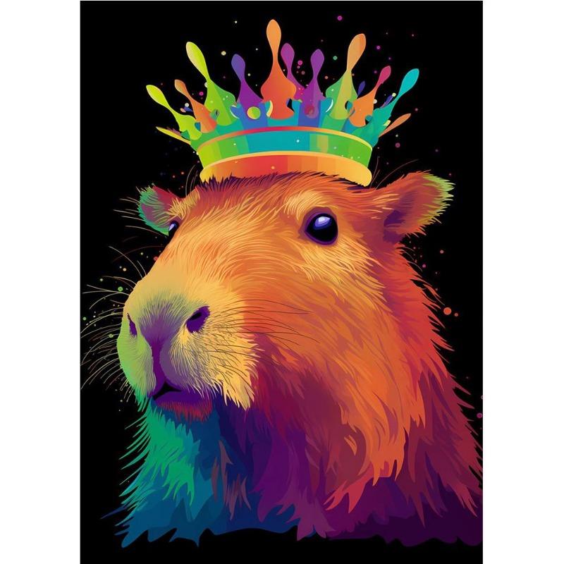 Cute space astronaut kapibara portrait poster print canvas painting funny animals wall art for children's bedroom decorating home