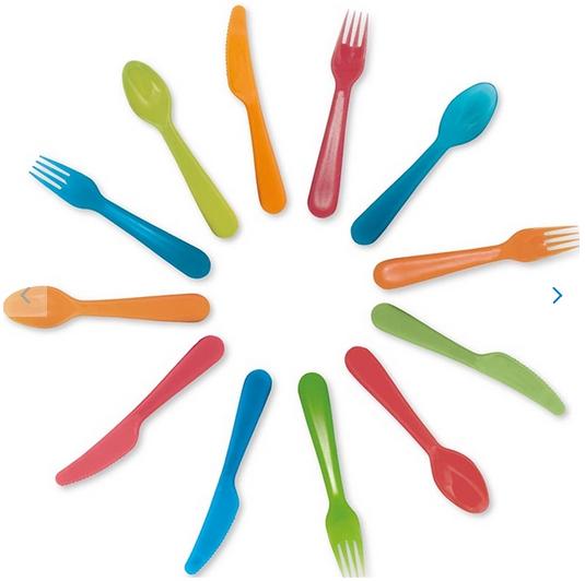 Colorful Plastic Reusable Cutlery 12 Pcs
