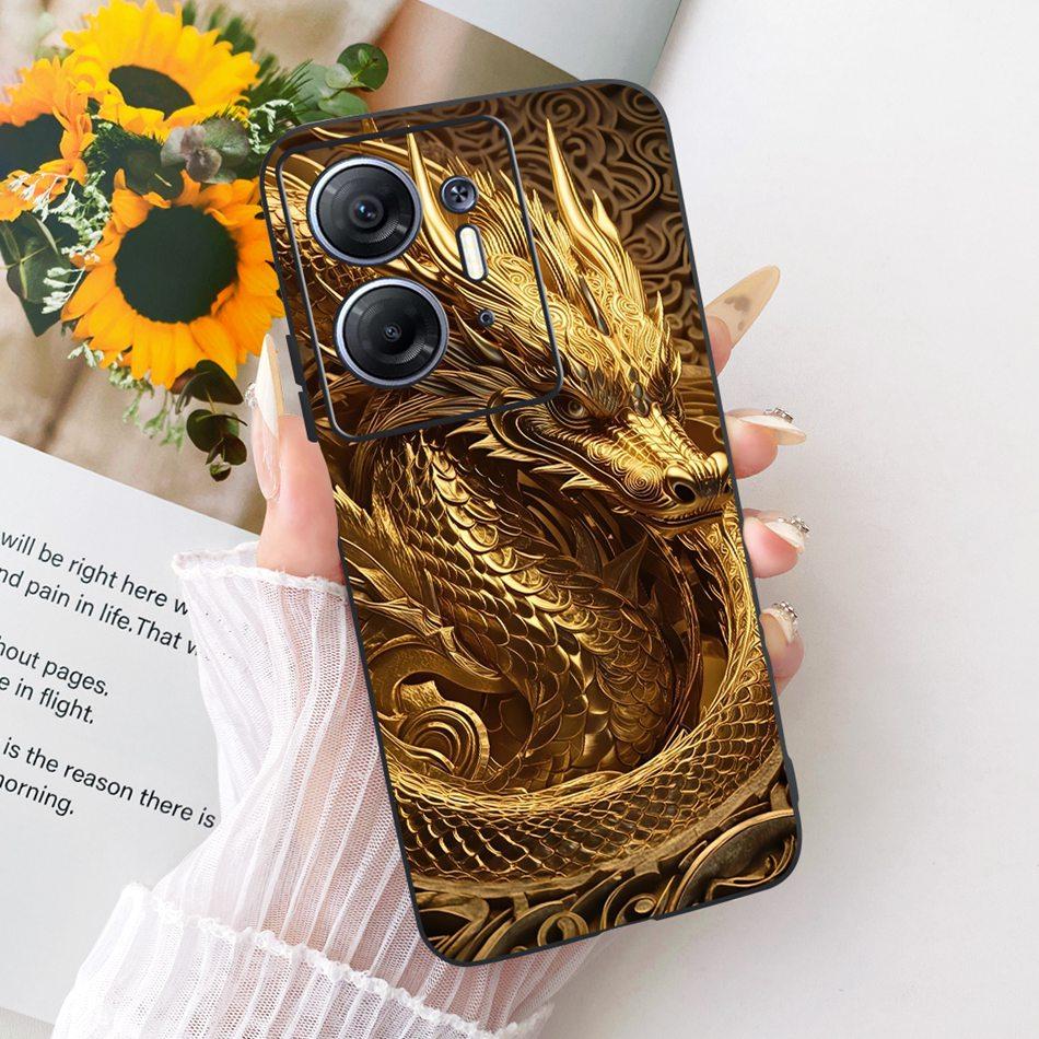For Infinix Hot 30 5G X6832 Cool Dragon Tiger Pattern Phone Case For Infinix Hot30 5G Black Silicone Soft Cases
