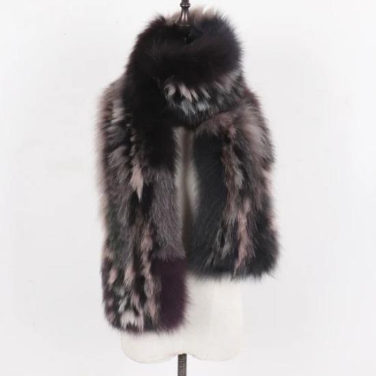 Hot Sell Ladies Long Style Genuien Fox Fur Scarf Women Knitted Fluffy Real Fox Fur Scarves Winter Keep Warm Fur Real Wraps