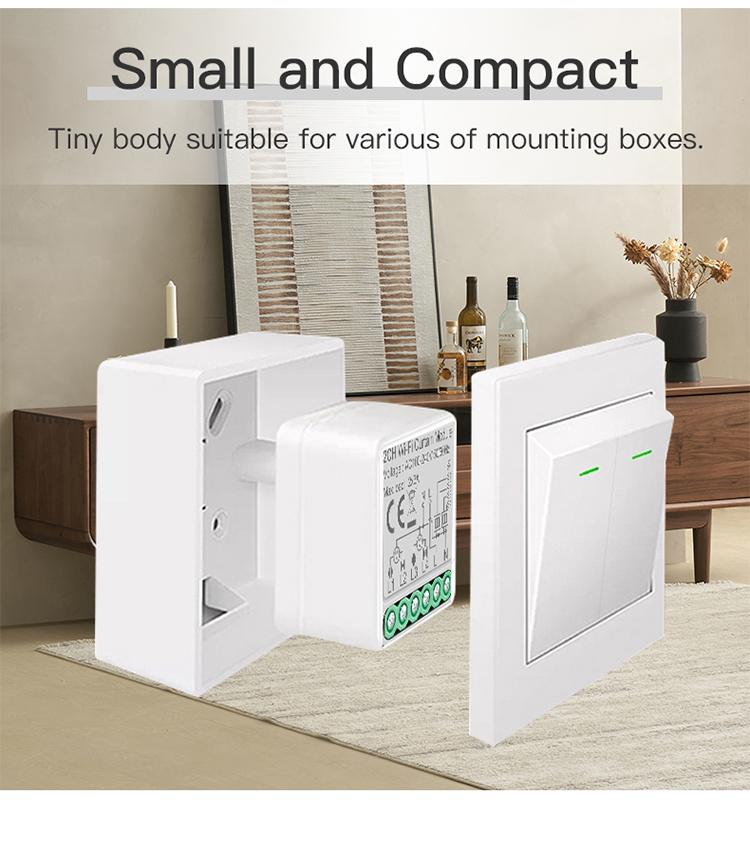 2024 Smart Home Wireless Mini Zigbee Wifi Smart Switch Module with 1/2/3/4 Gang Hidden Switch with Tuya APP Smart Life