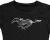 Ford Mustang Running Pony Logo Juniors and Women Black Shirts