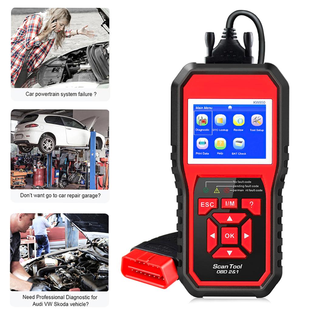 OBDII Scanner   Lesegerät (KW850) Professioneller OBDII Auto-Scanner Fahrzeugdiagnose Check Engine Leuchte Scan-Tool für Alle OBDII Autos Seit 1996