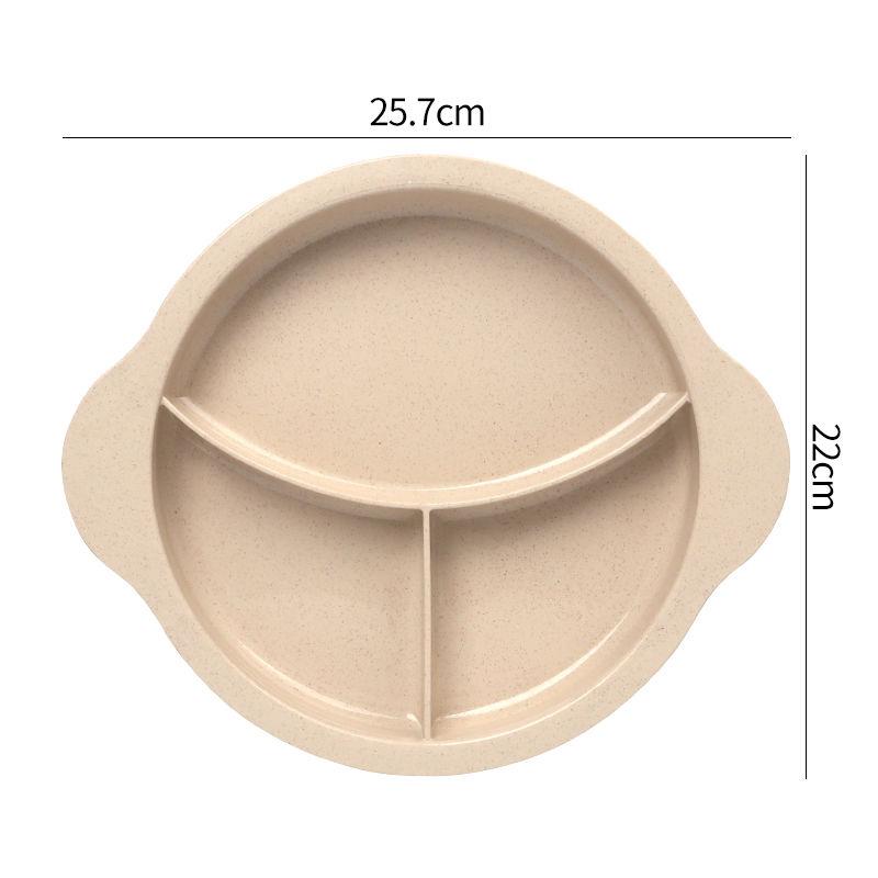 Wheat Straw Children Dividing Plate Household Solid Simple Plastic Students Dining Tableware Fashion Nordic New Thicken Dish