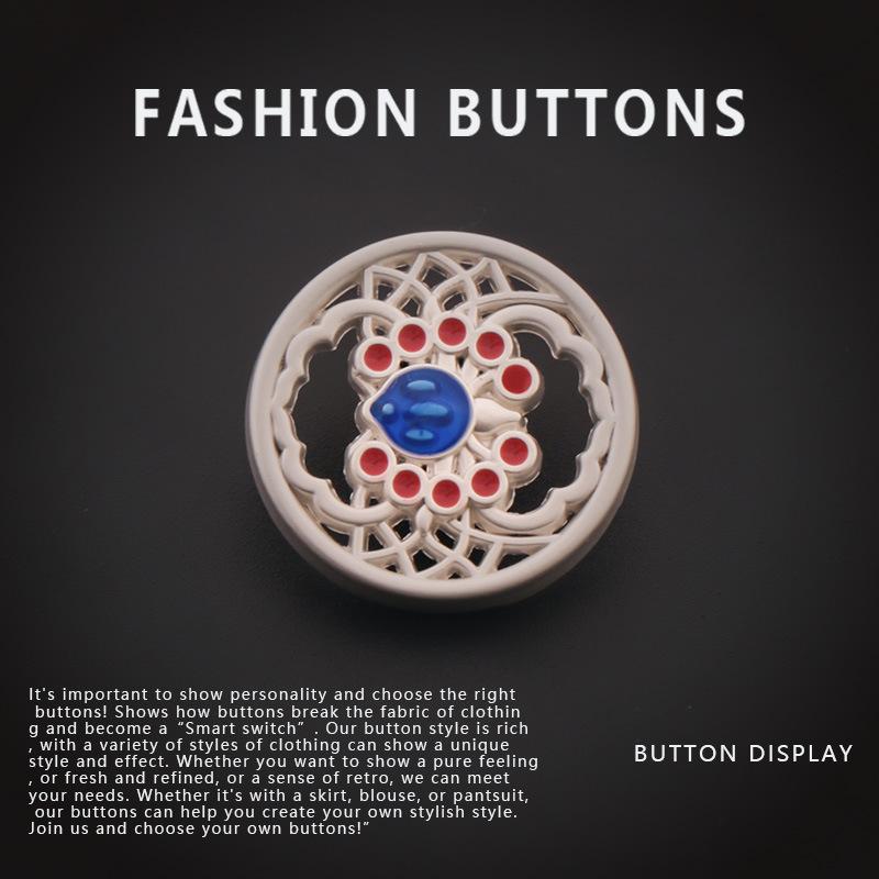 

10 шт. металлических круглых пуговиц, новый китайский высококачественный изысканный свитер, кардиган, костюм, кашемир, большие пуговицы для одежды Daquan Silver Illusion * 18MM