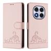 For Xiaomi Redmi Note 14 Pro+ 5G/14 Pro 5G/Poco X7 5G Case with Strap RFID Blocking Leather Wallet Phone Cover Cat Mouse Pattern