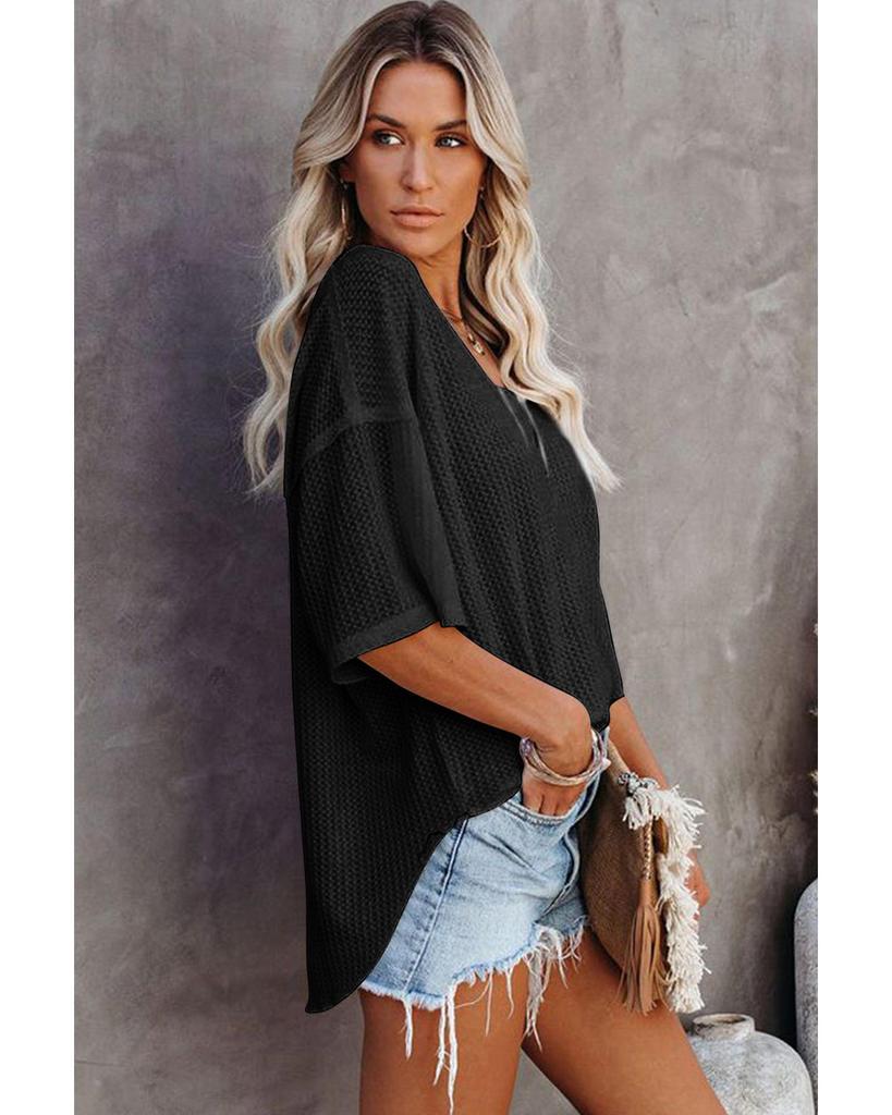 Azura Exchange Waffle Knit Loose Top
