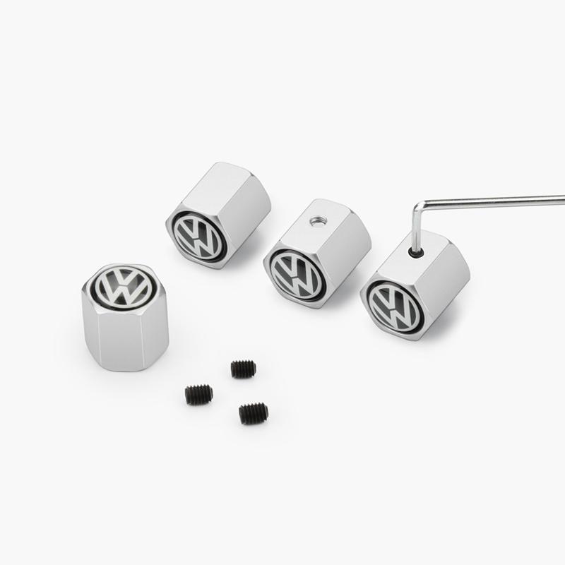 2025 Hot 4PCS Car Accessories metal Wheel Tire Valve Caps for VW Volkswagen Golf Polo Passat Touran Accessories