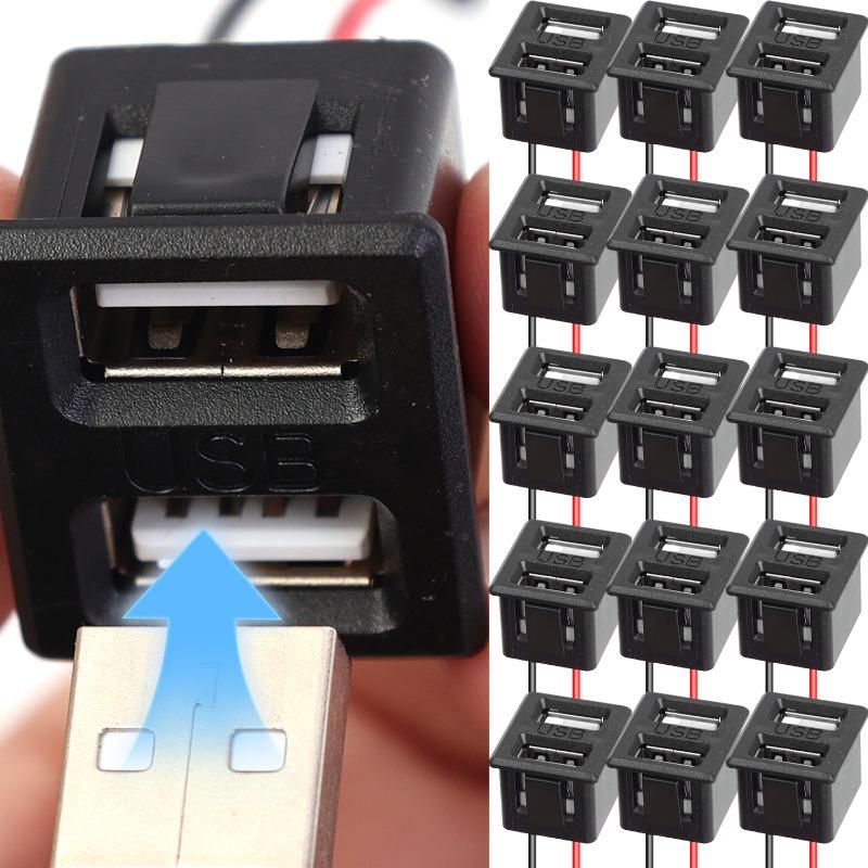Dual-Layer USB Female Port Outlet Power Socket (Includes Cable Connector) Type-C Interface and USB Lamp Socket Charging Sockets