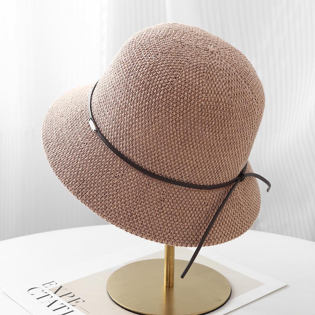 French Elegant Bow Knitted Fisherman's Hat Children's Spring and Autumn Fashion Casual Small Brim Hat Sunscreen Sun Hat Tide