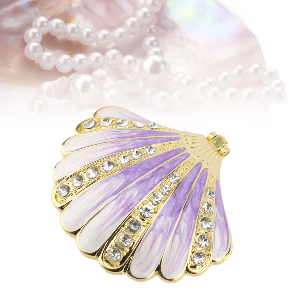 Trinket Box Metal Sea  Figurine with Rhinestone Decor Jewelry Display Holder for Ear s   Necklace