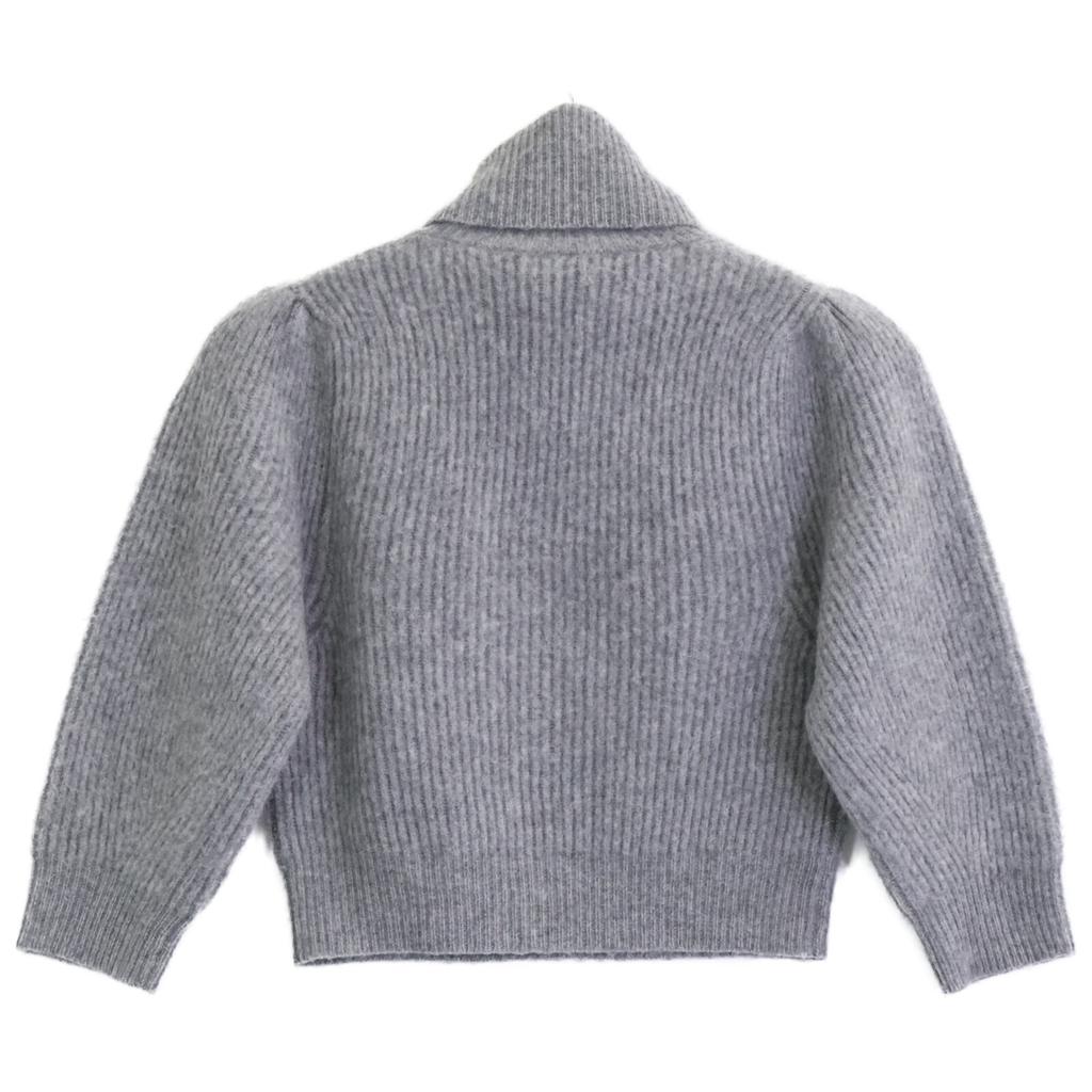 CELINE Gray 2A85T419P Turtleneck Cropped Cashmere Knit Sweater tops XS grayUsed
