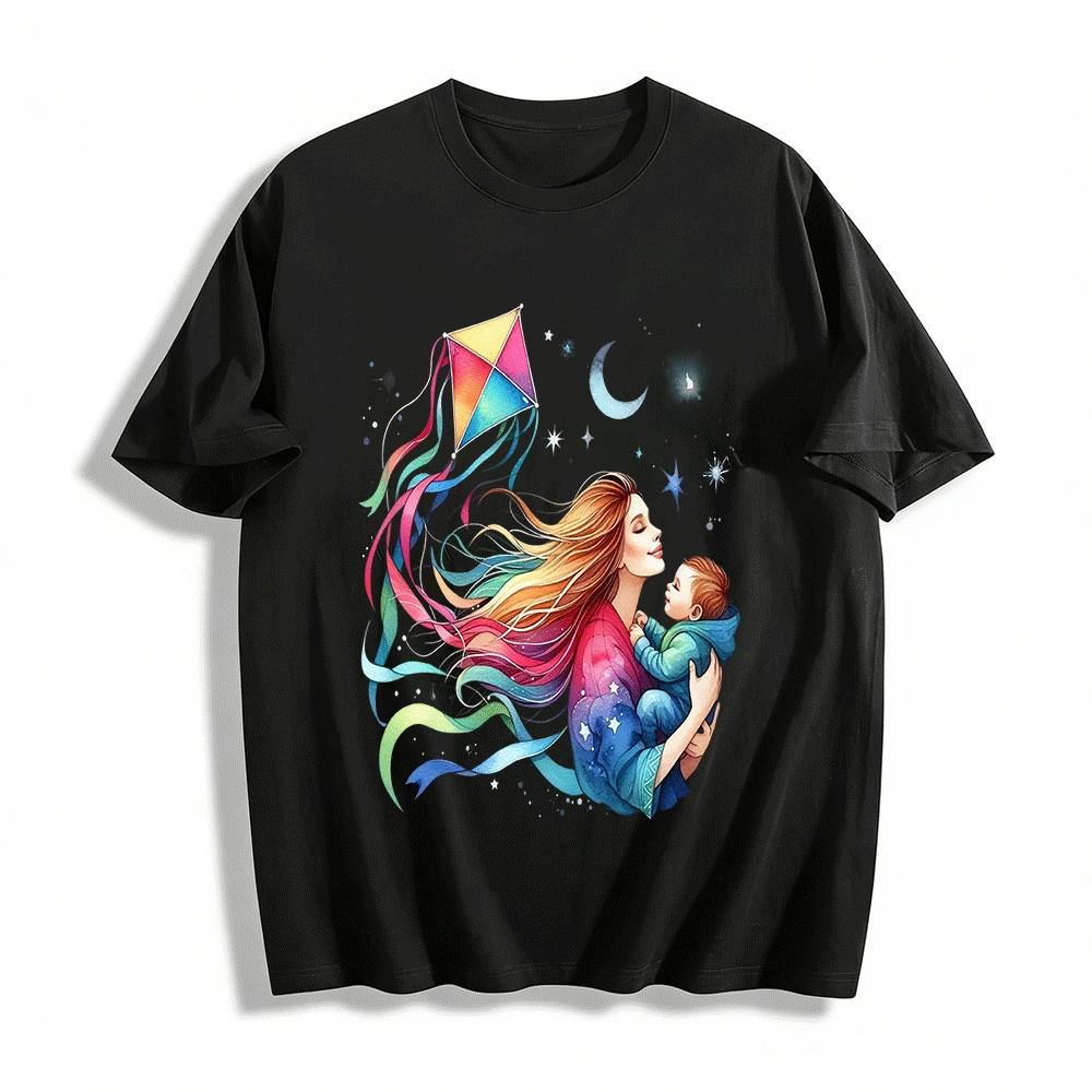 Mother Baby Starry Sky Kite Print Casual Top Pure cotton T-shirt XXS