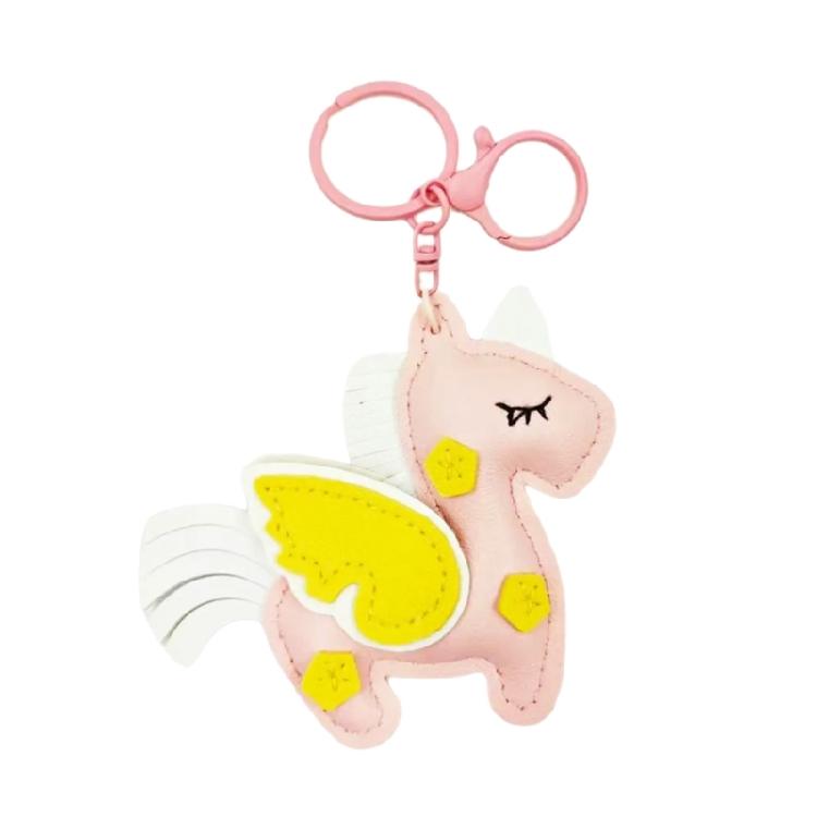 Stylish Flying Horse Motif Keychain Crafted Of Quality PU Leather Multi Functional Accessory For Men Women Gift