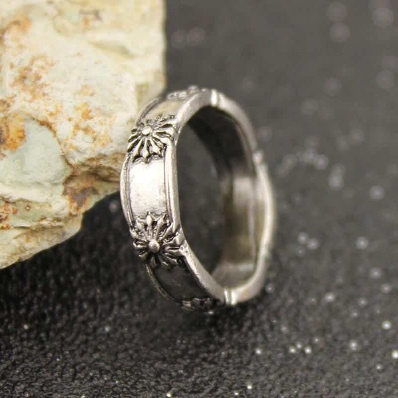 11PCS/Set Simple Vintage Metal Turquoise Geometric Ring Fashion Ladies Princess Girl Popular
