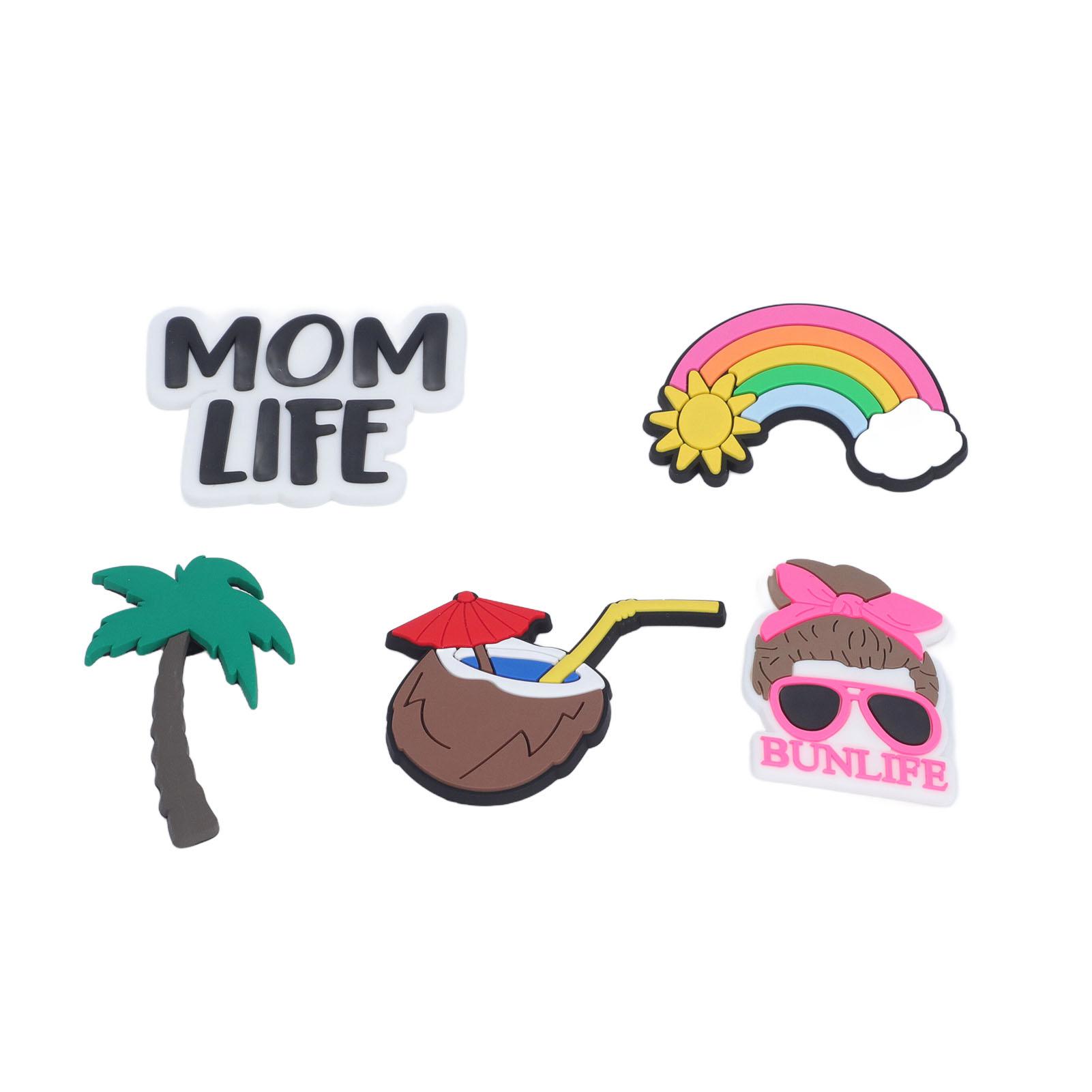 

5 шт. Украшение для пляжной сумки из кокосовой пальмы, силиконовая креативная вставка, декоративный аксессуар для пляжной сумки