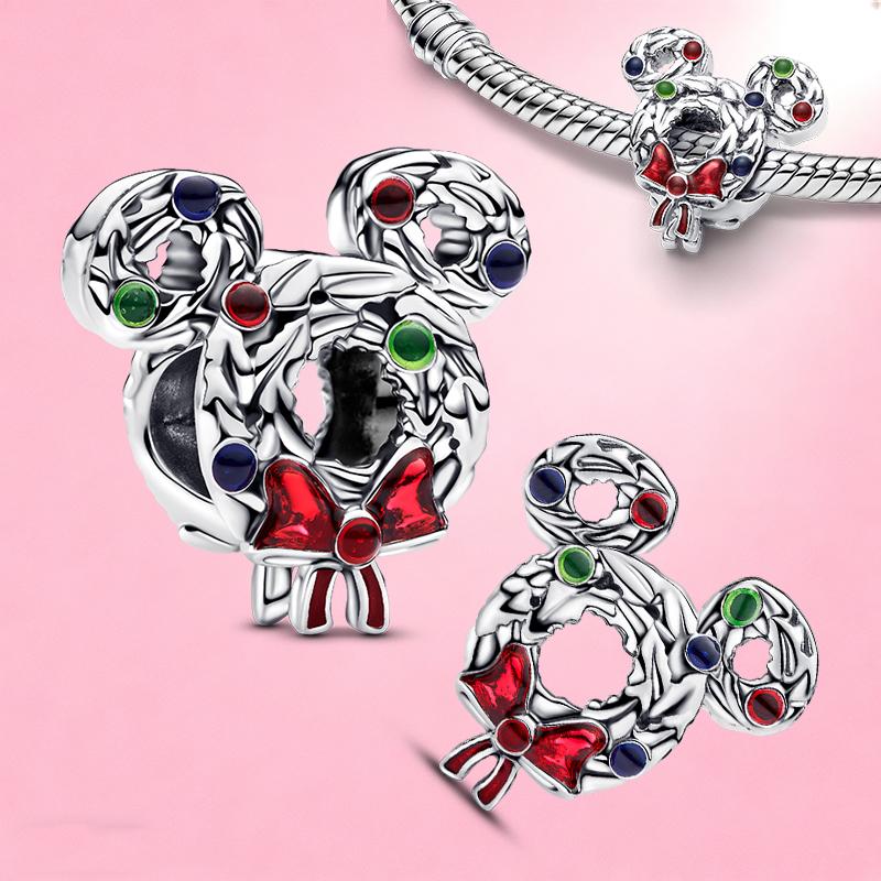 Danturn 925 Silber Charms Verhedderter Mickey Minnie Mulan Anhänger für Frauen Schmuckherstellung Armbänder Halskette