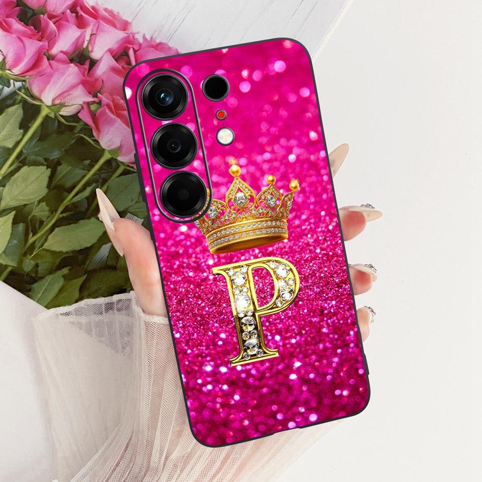 For Tecno Camon 50 4G CN5 Crown Letter Phone Case For Tecno Camon50 4G Black Silicone Soft Cases Bumpers