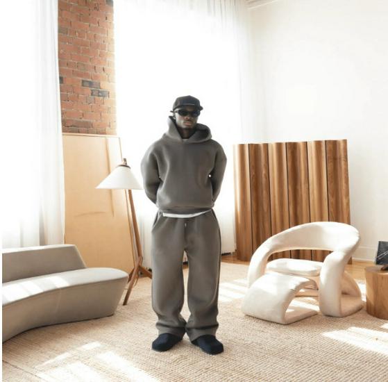 Kanye-Style High-Street Samt-Hoodie & Sweatpants Set für Männer & Frauen