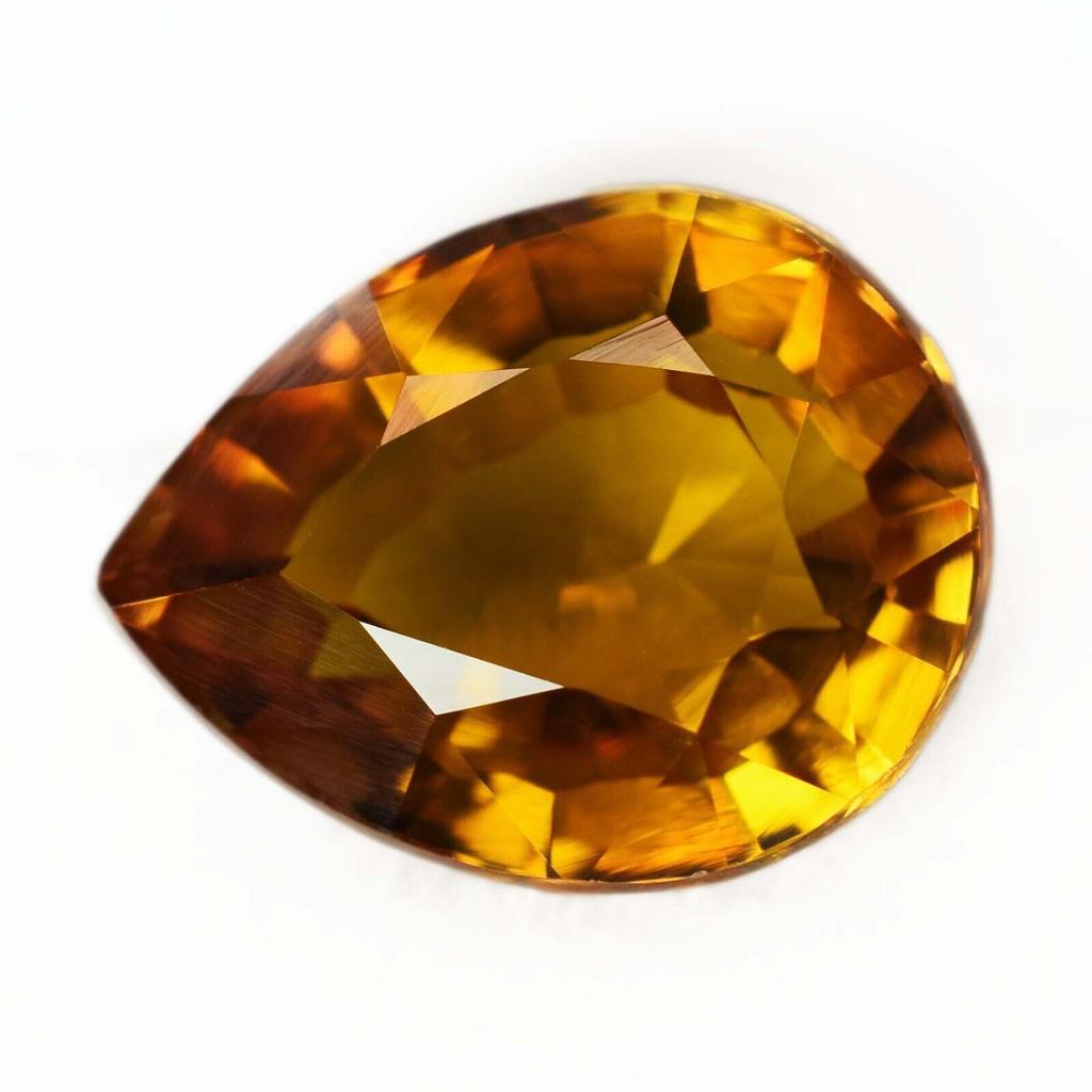 NATURAL Ceylon Sapphire 9.50 Ct Yellow Pear Shape CERTIFIED Loose Gemstone Y-147365696