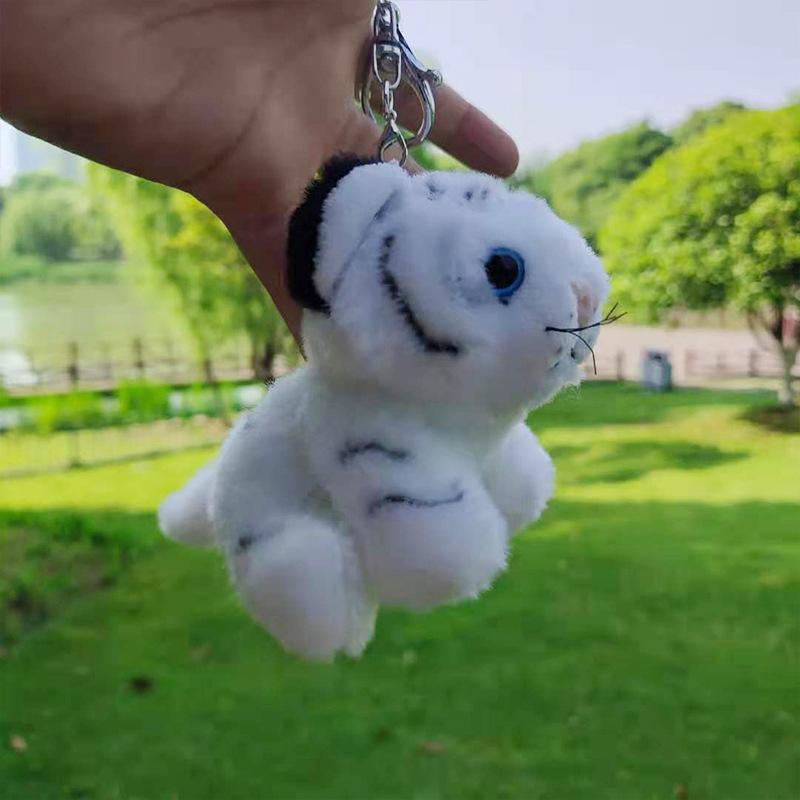 2s/lot 10cm cute animal Tiger stuffed pendant soft tiger plush toys Key chain