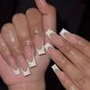 European & American Minimalist Wearable Pearl French False Nails - Removable Manicure Tips