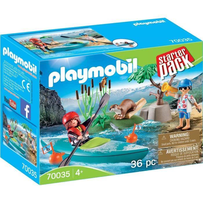 PLAYMOBIL - Family Fun - StarterPack Sportifs Et Kayak - 2 Personnages - 36 Pièces
