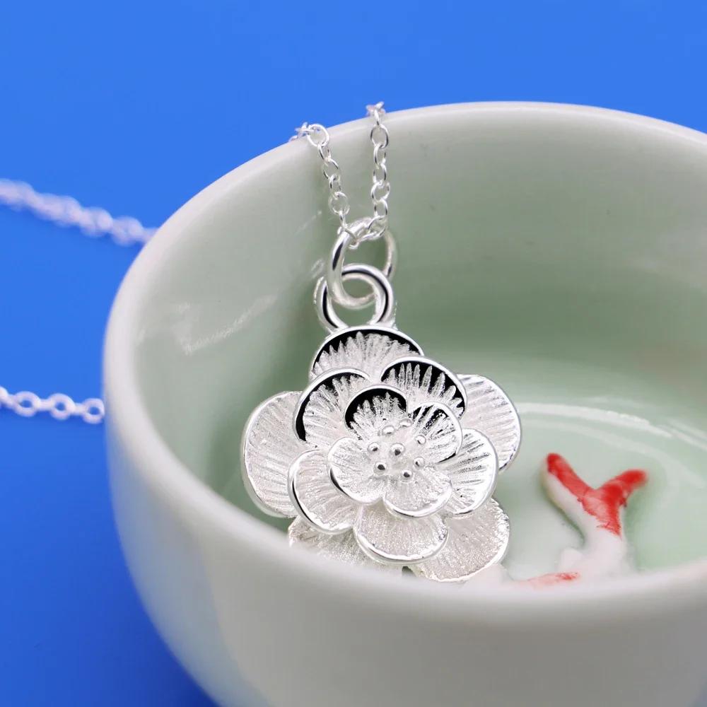 New Original   Copper Elegant Rose Flower Necklace Earrings For Woman Fashion Jewelry Sets Wedding Party Holiday Gift